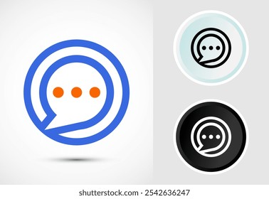 Ilustración de diseño de icono de chat, símbolo de signo de mensaje para App y Sitios web