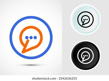 Ilustração de design de ícone de bate-papo, símbolo de sinal de mensagem para aplicativos e sites