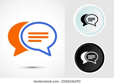 Ilustración de diseño de icono de chat, símbolo de signo de mensaje para App y Sitios web