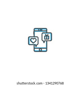 Chat icon design. Marketing icon line vector illustration design