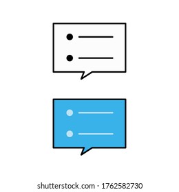 Juego de diseño de iconos de chat. Icono con estilo de contorno y estilo plano.