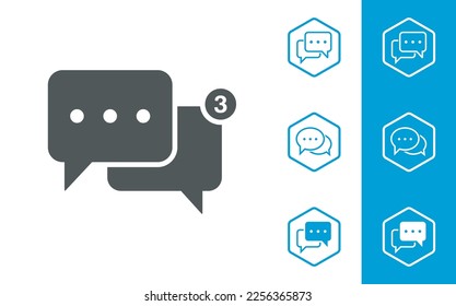 Chat icon are designed in a simple, trendy flat style.Talk bubble speech icon in 4 styles in vector illustration