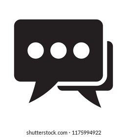 Chat icon, dialog icon, comments icon, speech bubbles Icon vector flat design