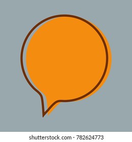 Chat icon. Dialog text on gray background