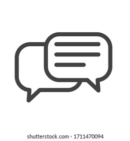 Chat icon. The dialogue bubbles are talking Isolated on white background.