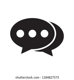 Chat icon, dialogue icon, comments icon, speech bubbles icon vector flat design