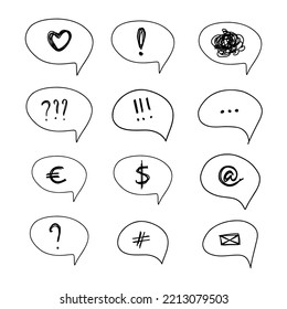Chat icon. Different icon doodle isolated on white background. Geometric shape, illustration symbol. Vector illustration.
