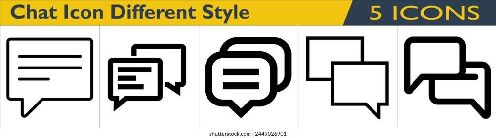 Chat icon with different style in outline styles