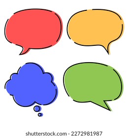 ¡Icono de chat y fácil de usar! Conjunto de burbujas de voz