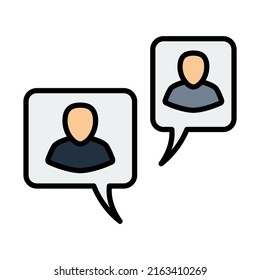 Chat Icon. Editable Bold Outline With Color Fill Design. Vector Illustration.