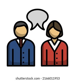 Chat Icon. Editable Bold Outline With Color Fill Design. Vector Illustration.
