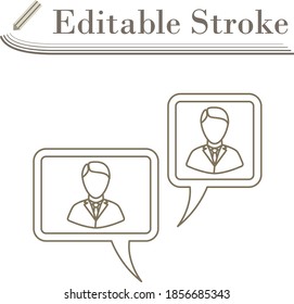 Chat Icon. Editable Stroke Simple Design. Vector Illustration.