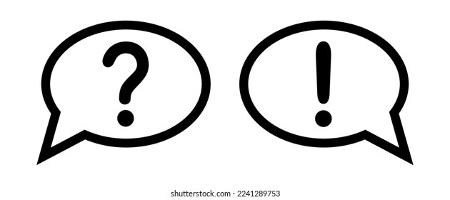 icono de chat con signo de exclamación y signo de interrogación