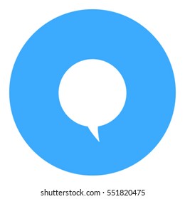 Chat icon - Filled circle glyph style - light blue and white