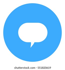 Chat icon - Filled circle glyph style - light blue and white