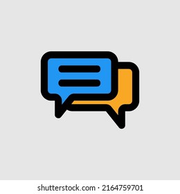 Chat-Symbol im vollen Line-Stil über das Wesentliche, Verwendung für die Präsentation mobiler App auf der Website