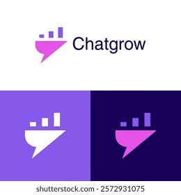 Chat icon and Finance company logo design vector illustration for business