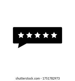 icono de chat con cinco estrellas que lanza el icono de retroalimentación vectorial de signo de velocidad de bulbble