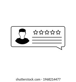 chat icon with five stars speach bulbble rate sign vector feedback icon