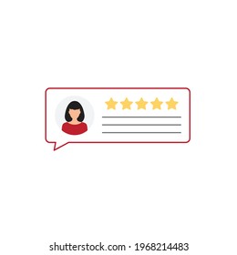 chat icon with five stars speach bulbble rate sign vector feedback icon