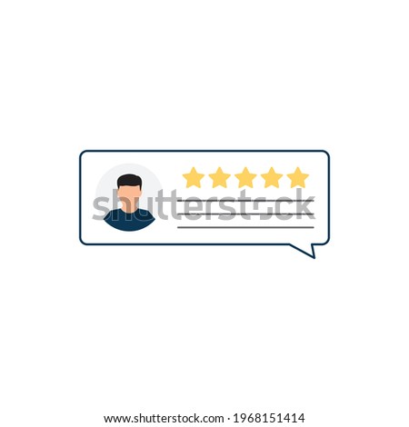 chat icon with five stars speach bulbble rate sign vector feedback icon