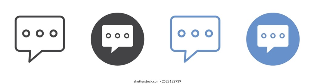 Chat icon Flat art in black and white isolated