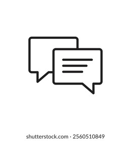 Chat icon Flat art in black and white isolated