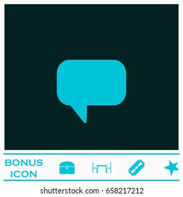 Chat icon flat. Blue pictogram on dark background. Vector illustration symbol and bonus icons