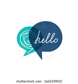 Chat icon in a flat cartoon style, isolated on a white background. Speech bubble symbol for your website design, logo, app, user interface. Vector illustration