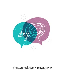 Chat icon in a flat cartoon style, isolated on a white background. Speech bubble symbol for your website design, logo, app, user interface. Vector illustration