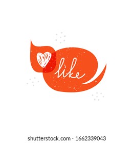 Chat icon in a flat cartoon style, isolated on a white background. Speech bubble symbol for your website design, logo, app, user interface. Vector illustration