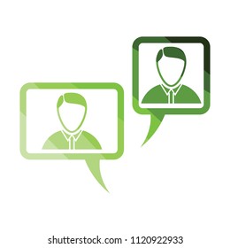 Chat icon. Flat color design. Vector illustration.