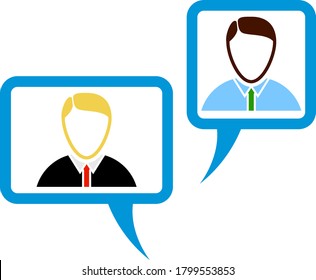 Icono de chat. Diseño de color plano. Ilustración vectorial.
