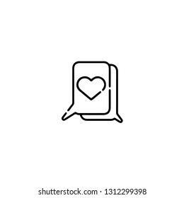 Chat icon, flat design line art thin style, International Women's Day signs and symbols, Feminismin fographics. Vector illustration