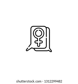 Chat icon, flat design line art thin style, International Women's Day signs and symbols, Feminismin fographics . Colorful icon on a white background, Vector illustration
