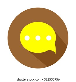 Chat icon, flat design long shadow