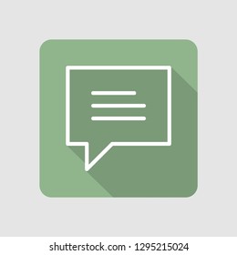 Chat icon in flat design. Modern flat design with long shadow