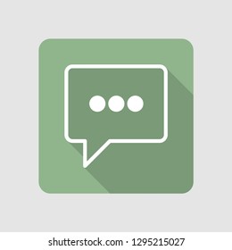 Chat icon in flat design. Modern flat design with long shadow