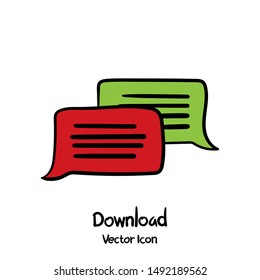 chat icon. flat illustration of chat - vector icon. chat sign symbol.