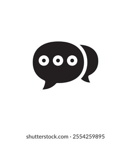 chat icon Flat line illustration