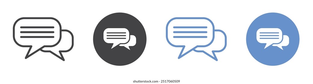Chat Icon flat line symbol set.
