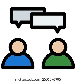 chat icon with flat outline style