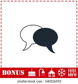 Chat icon flat. Simple vector symbol and bonus icon