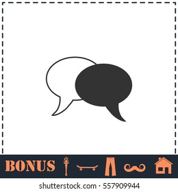 Chat icon flat. Simple vector symbol and bonus icon