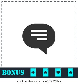 Chat icon flat. Simple vector symbol and bonus icon