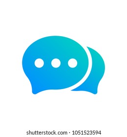 Chat Icon in flat style isolated on white background. Speech bubble symbol for your web site design, logo, app, UI. Vector illustration.