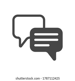 Chat Icon in flat style isolated on white background. Speech bubble symbol. Vector illustration.