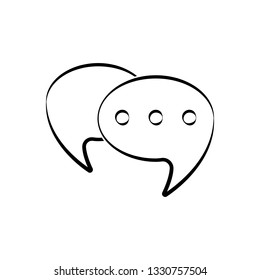 Chat Icon in flat style. Speech symbol for web site design, logo, app, UI. Chat with dialog. Vector illustration. Badge discussion, dialogue, correspondence character.
