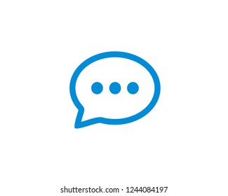 Chat Icon Flat Symbol Vector. Symbol For Web Site Computer And Mobile Vector.