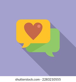 Chat icon flat vector. Web contact. Software app